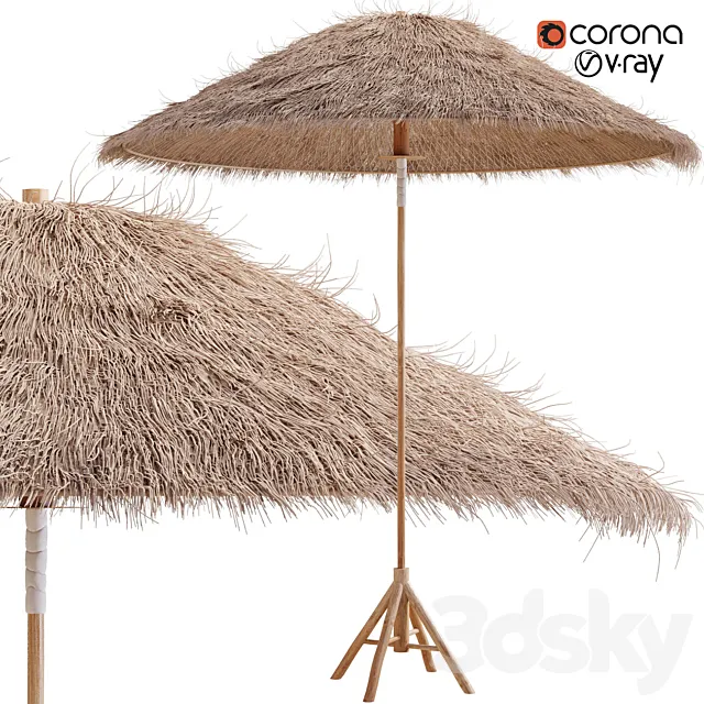 Bamboo Umbrella with Banana Leaf Free Download