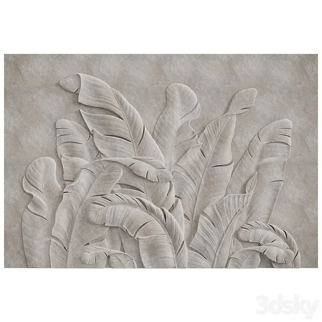 Banana Leaves Relief 3D Model