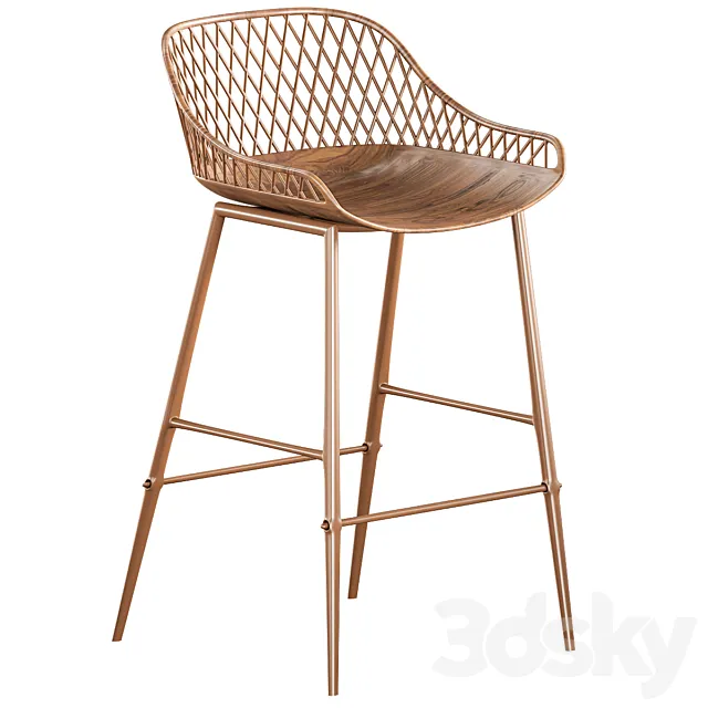 Bancos Bar Altos Modernos Giratorios 3D Model