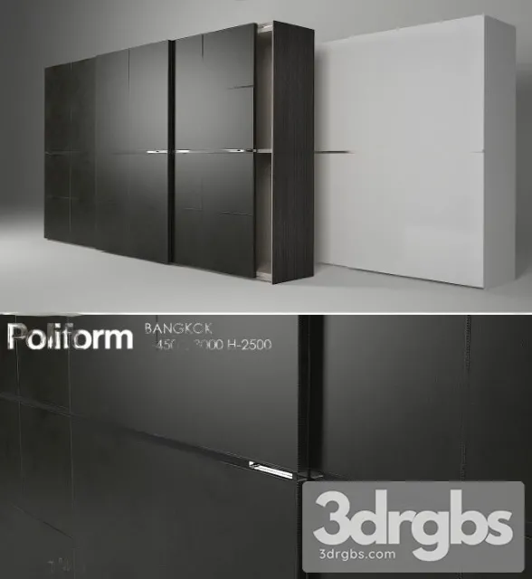 Bangkok Black Wardrobe 3D Model Free