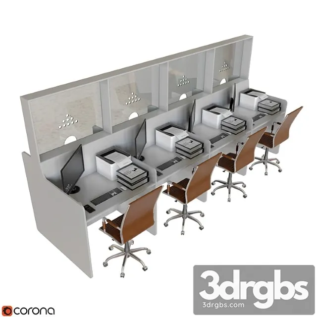 Bank Counter 02 3D Model Free