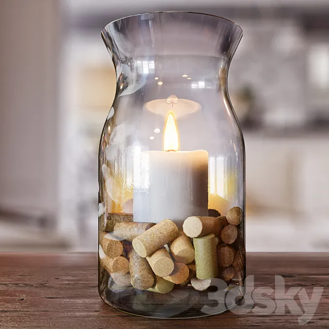Bank with a candle 3DModel