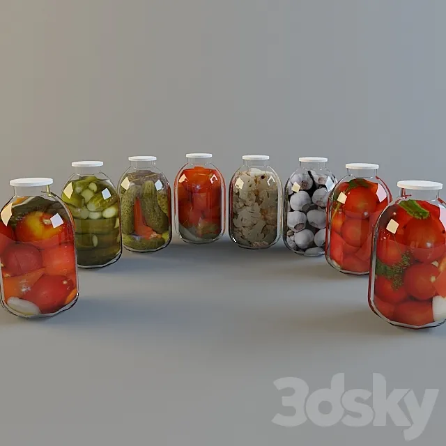 Banks with pickles 3D Model