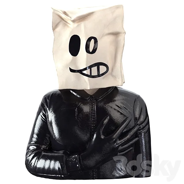 Banksy Package on Head 3DModel