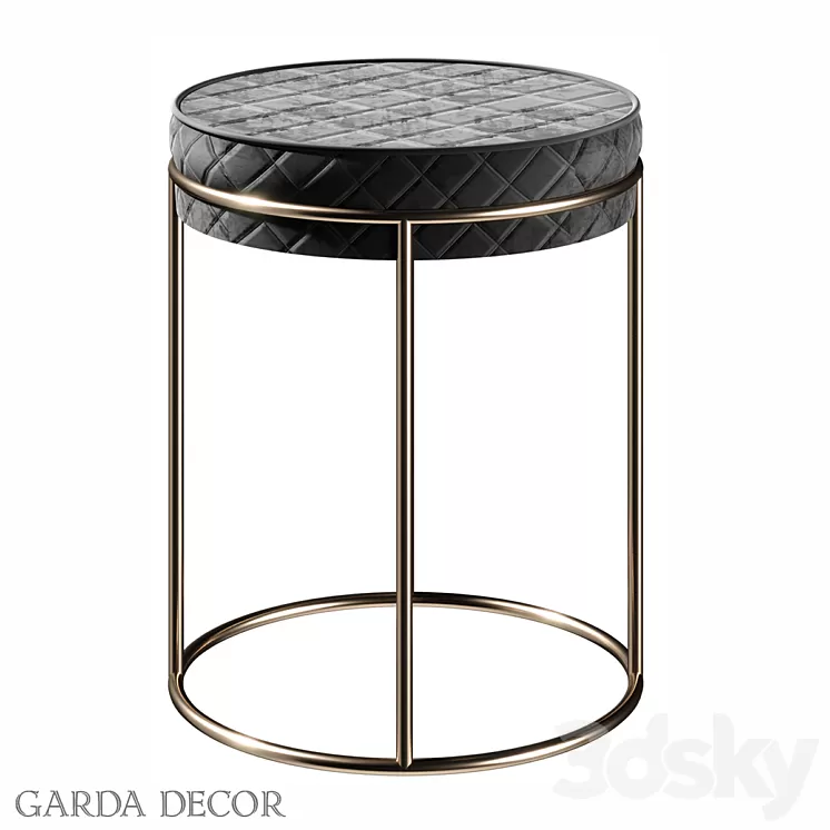 Banquet Velor Black Round (GOLD) GY-BEN8178GOLD-BL Garda Decor 3D Model