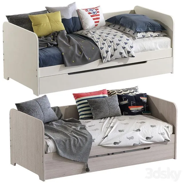 Banquette Lit Gigogne Bed 3D Model