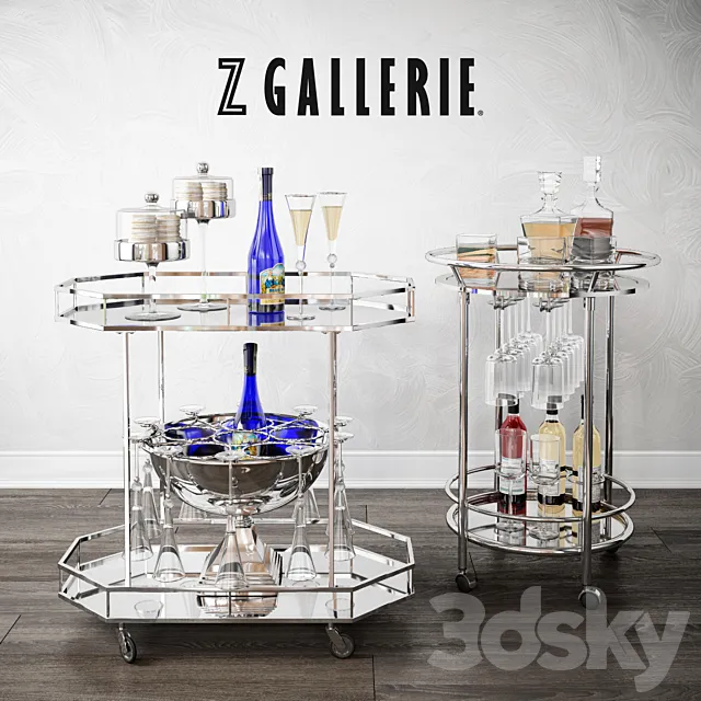 Bar carts Z gallerie 3D Model