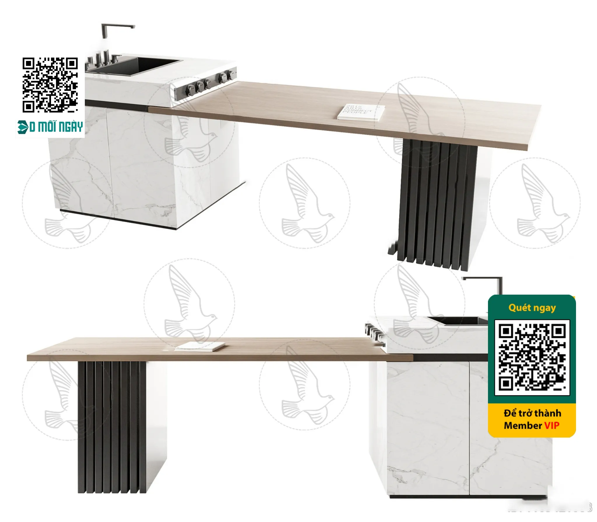 Bar chair 3D - 009 - 3714