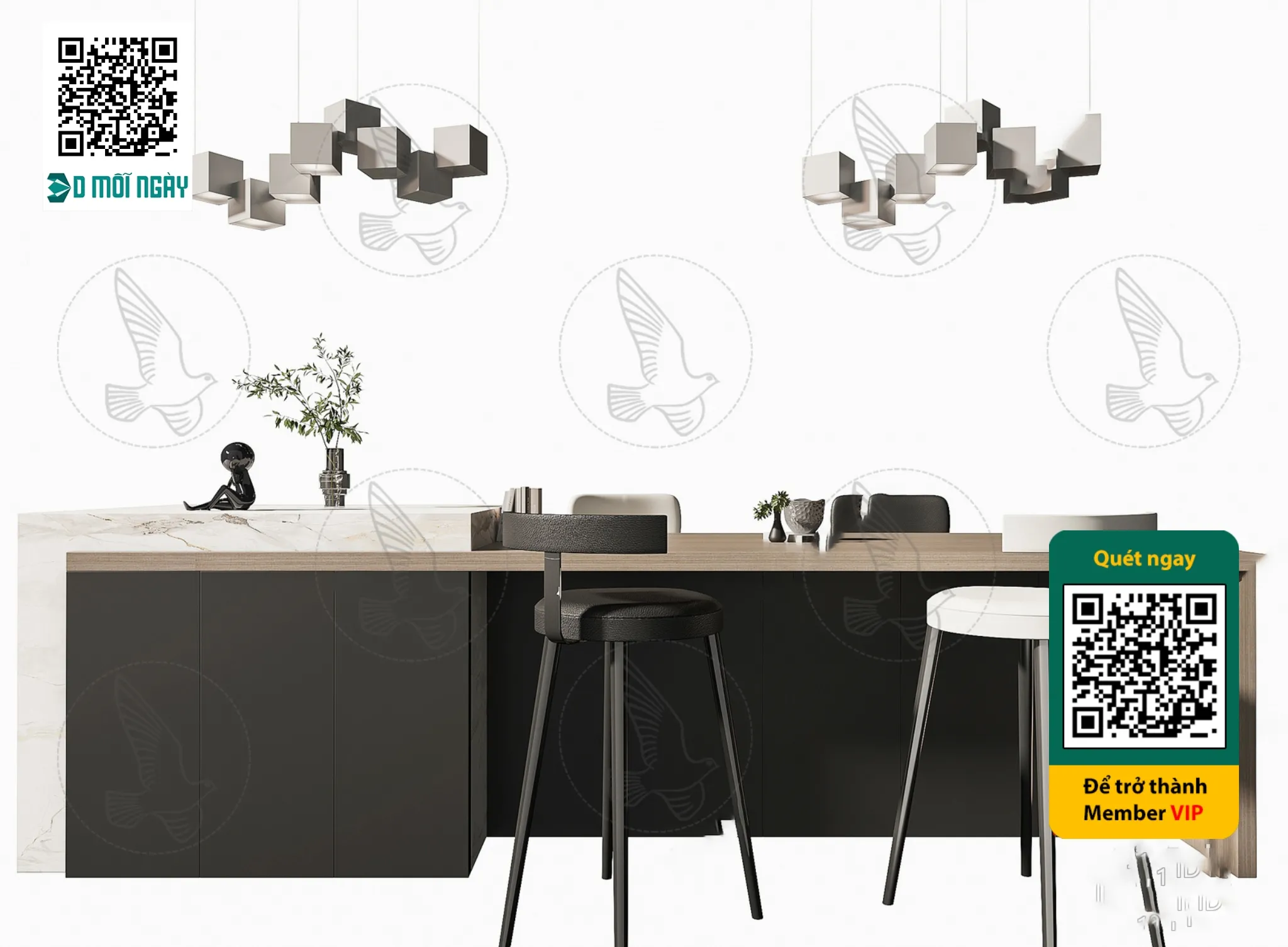 Bar chair 3D - 016 - 3721