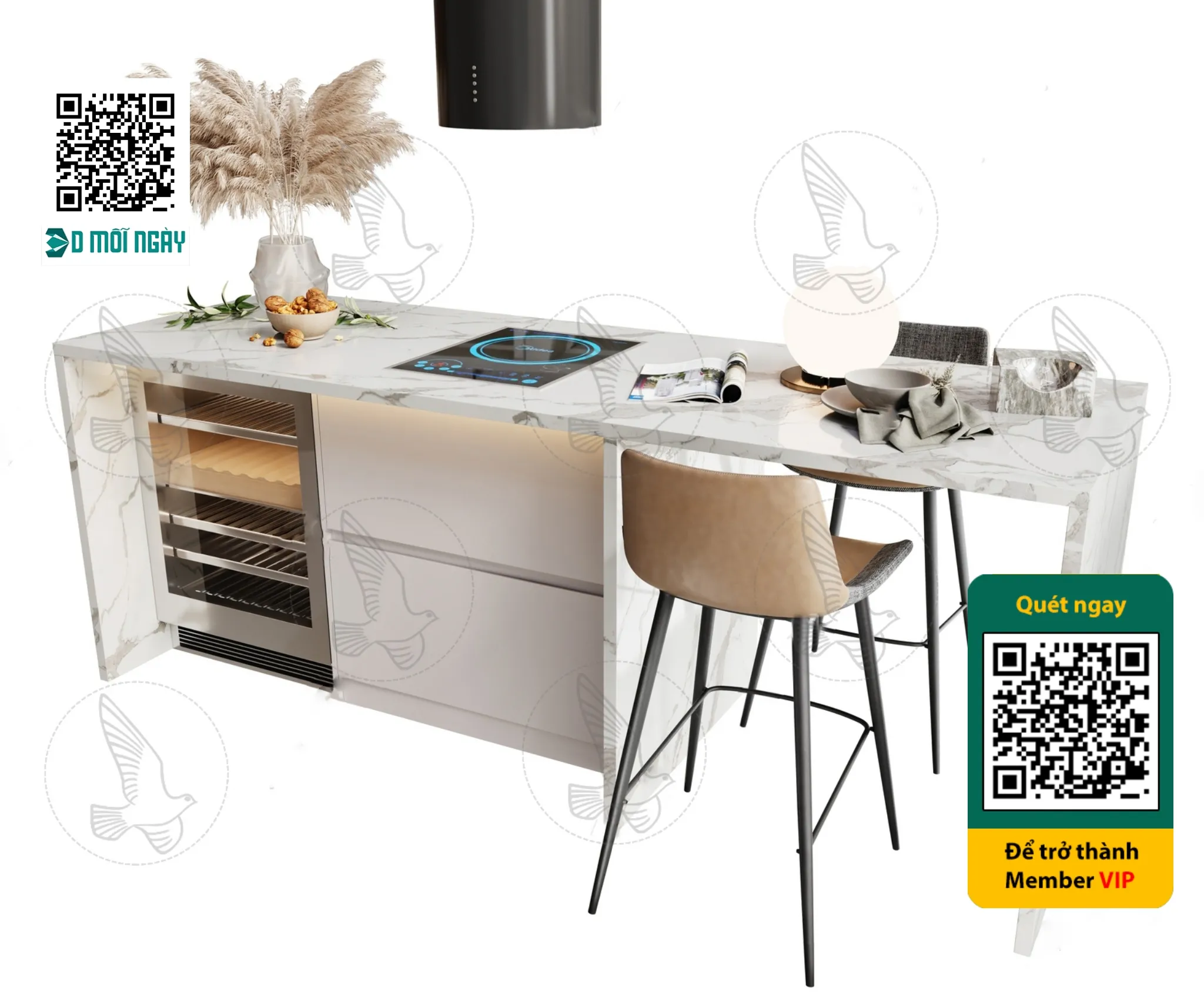 Bar chair 3D - 023 - 3728