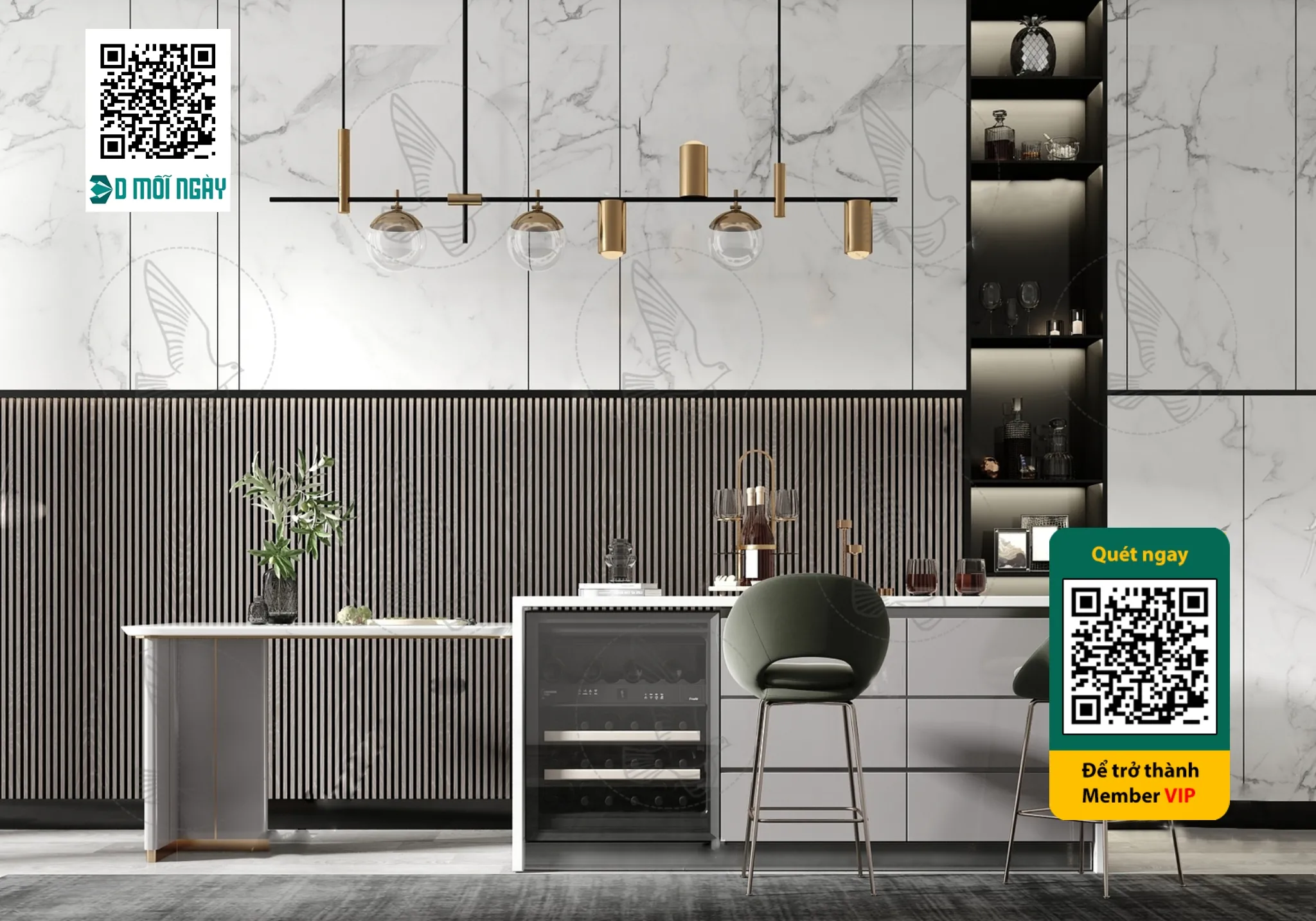 Bar chair 3D - 026 - 3731