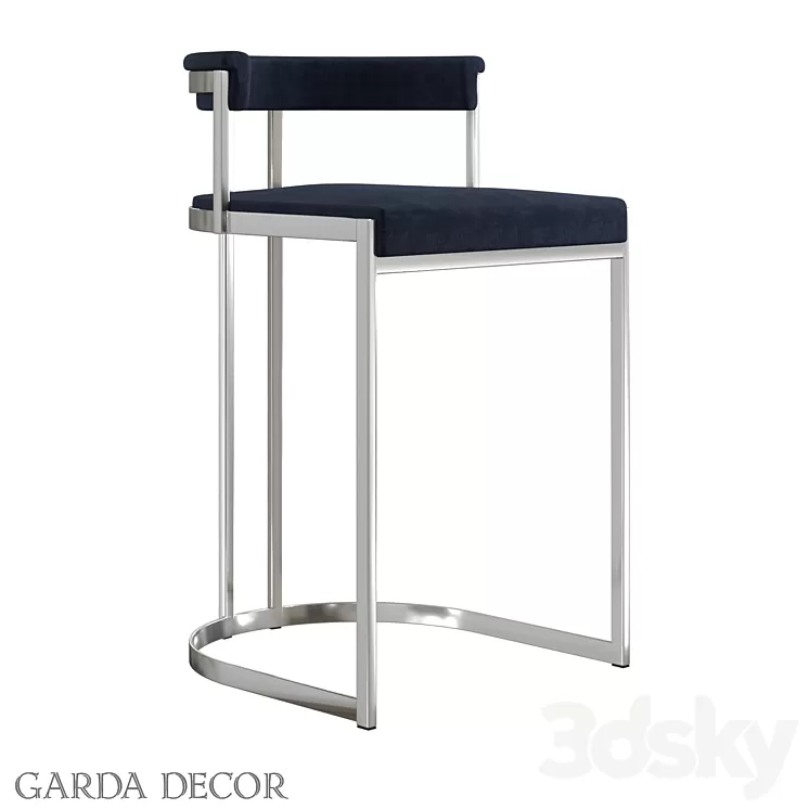BAR CHAIR BLACK VELOR (CHROME) GY-B8216-BL Garda Decor 3D Model