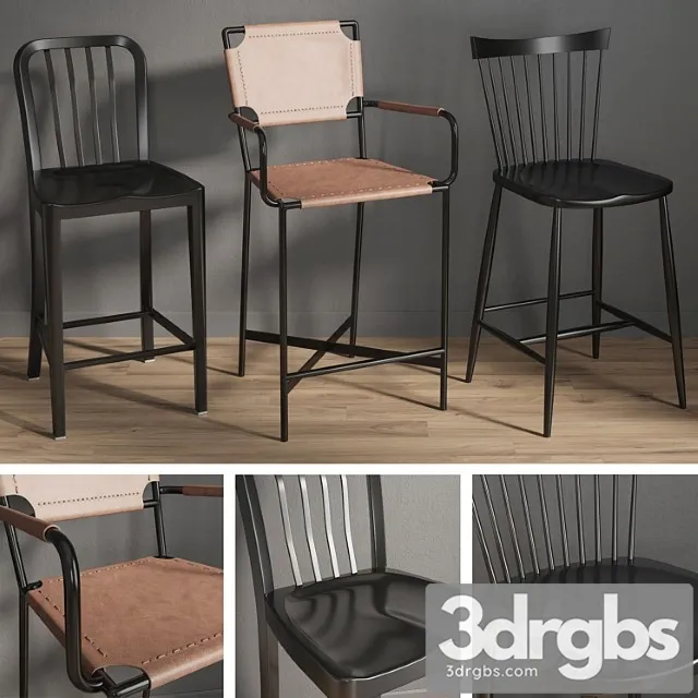 Bar chairs 2 2 3D Model Free