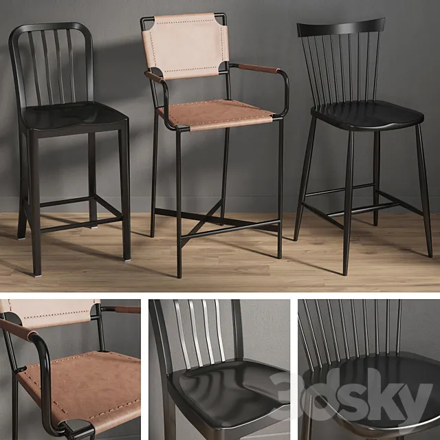 Bar Chairs 2 3D Model