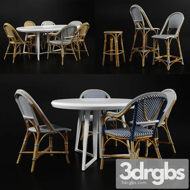 Bar Counter Dinning Chair and Tables 3D Model Free