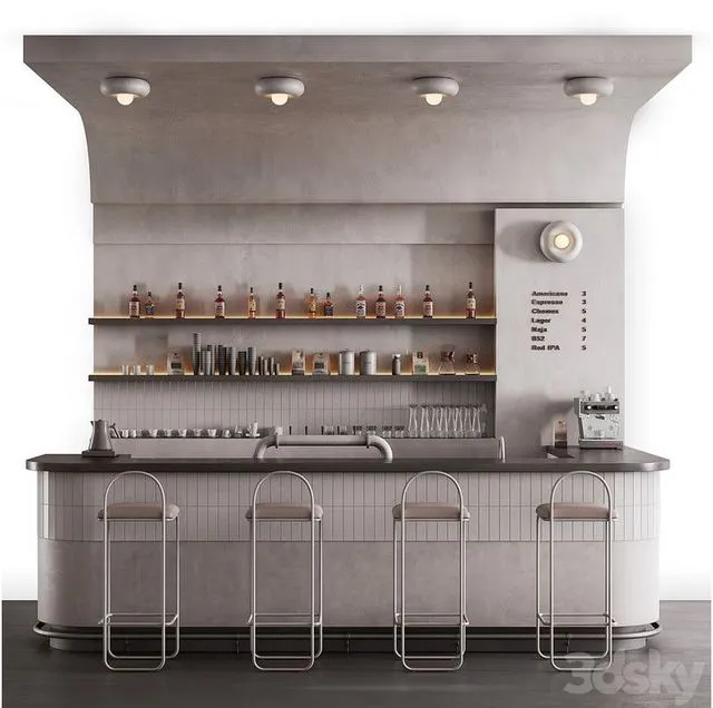 Bar counter modern style Free Download