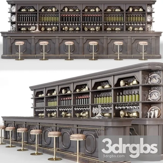 Bar Reception Desk 2 3D Model Free