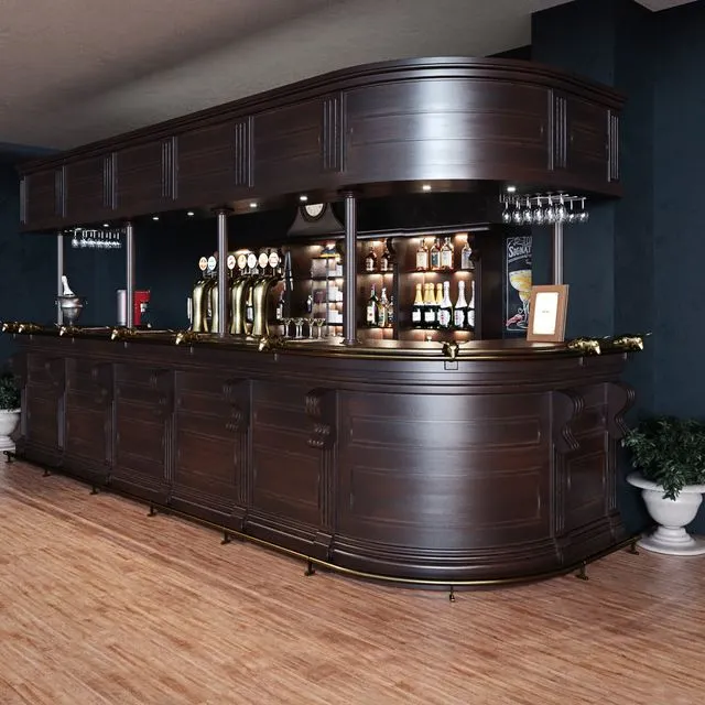 Bar restaurant wineglass bottle coffee machine alcohol champagne whiskey 3D Model