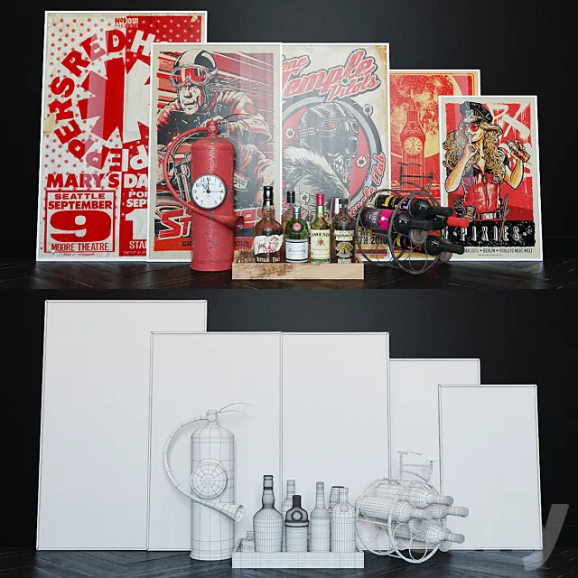 Bar set 3D Model