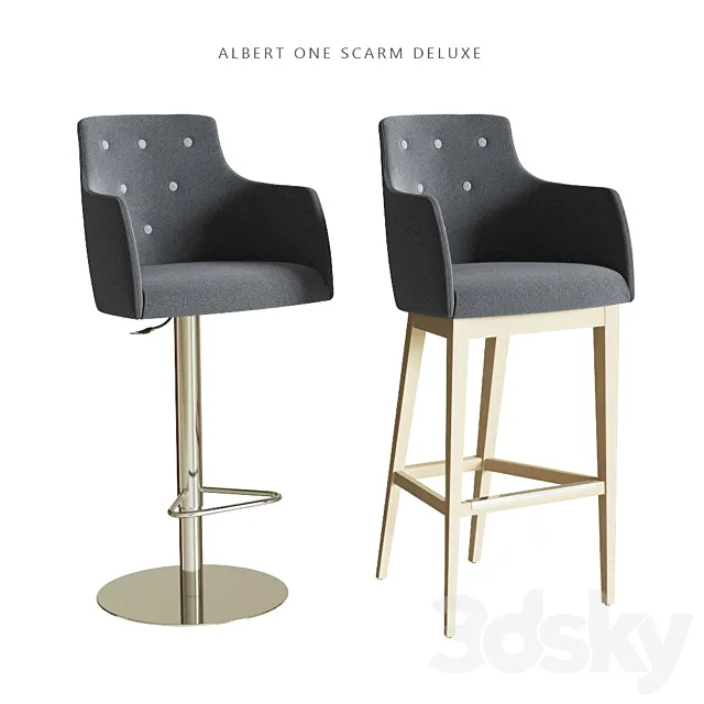 Bar stool Accento ALBERT ONE SG SCARM DELUXE \ METAL DELUXE 3D Model