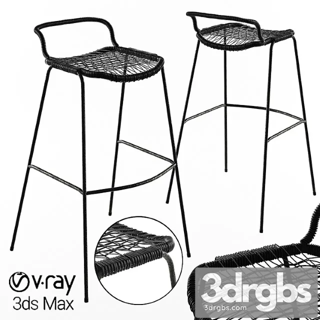 Bar stool allu gervasoni restaurant woven knitted