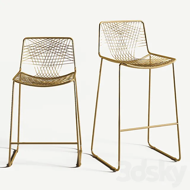 Bar stool alpha brass 3DModel