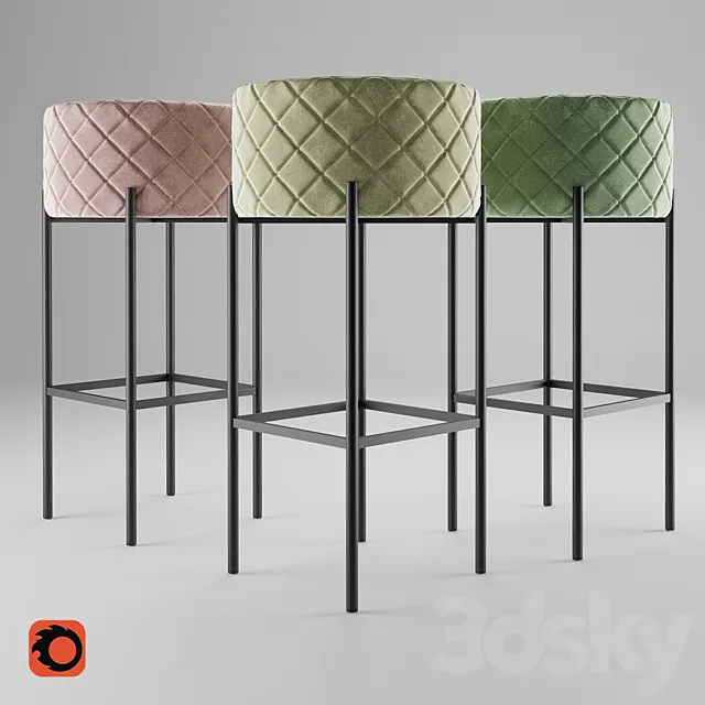 Bar stool Arm Chair Panama Bar 3DModel