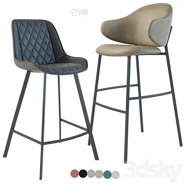 Bar Stool & Counter Stool La Forma Arian. Calligaris Holly 3D Model