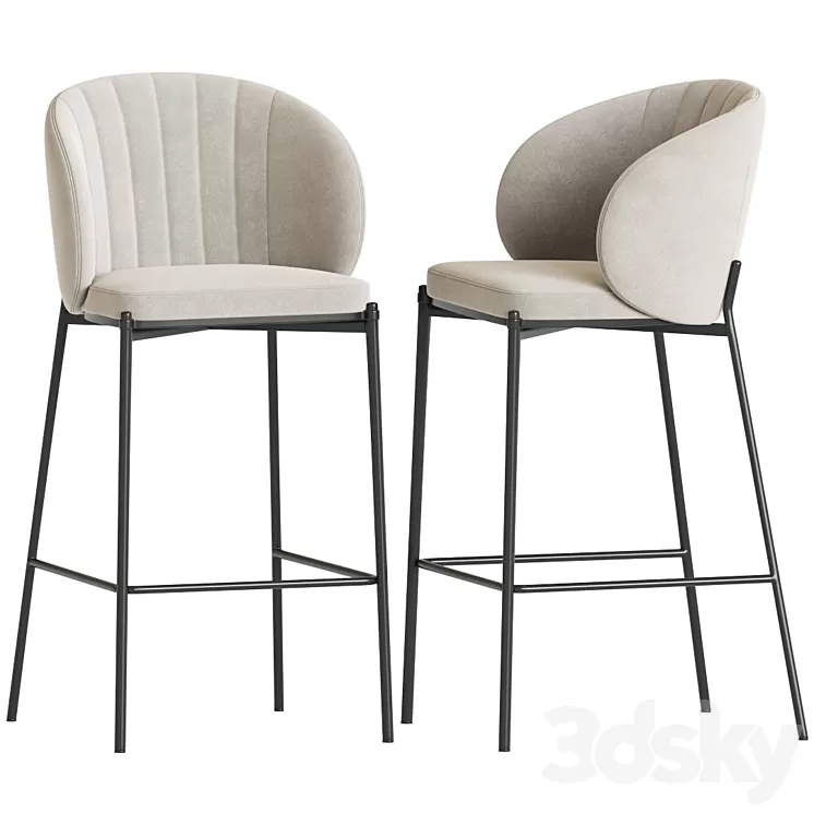 Bar stool cruz shell 3D Model Free