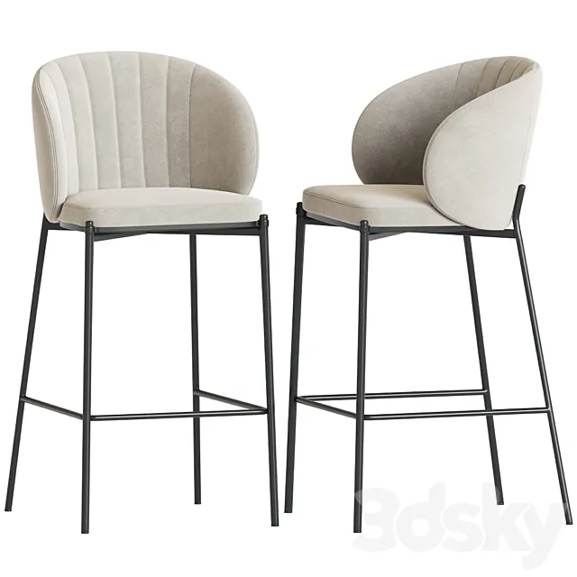 Bar stool cruz shell 3DModel