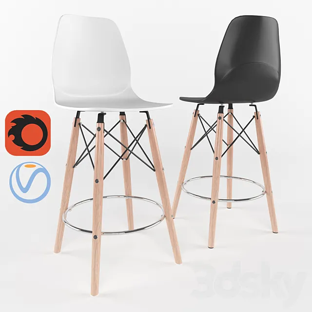 Bar stool eames 3DModel