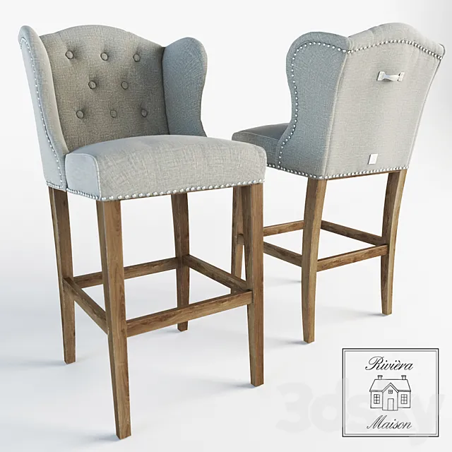 BAR STOOL KEITH LOWBACK (RIVIERA MAISON) 3D Model