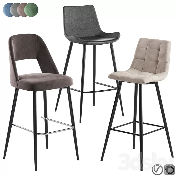 Bar stool Lido Spice Biarritz 3D Model