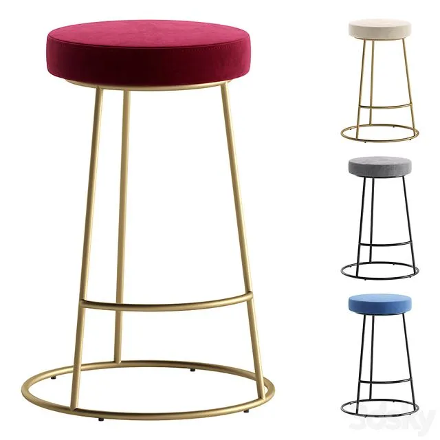 Bar Stool MACLAINE by Cazarina Interiors 4 Colors Version 3D Model