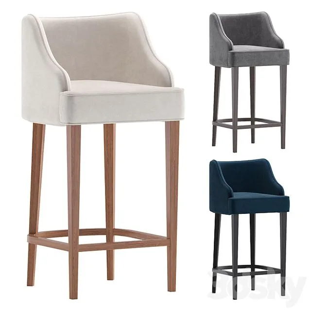 Bar Stool MELOD by Cazarina Interiors 3 Colors Version 3D Model