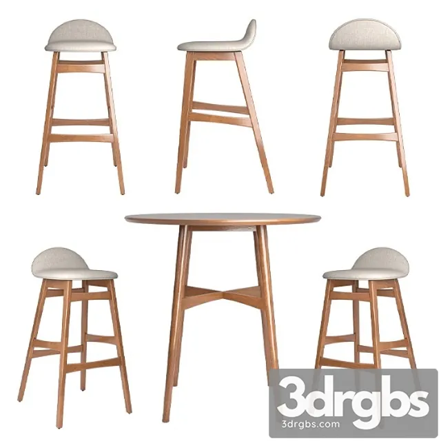 Bar Stool Miriam 3D Model Free
