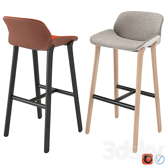 Bar Stool Nuez BQ2775 by Andreu World 3DModel