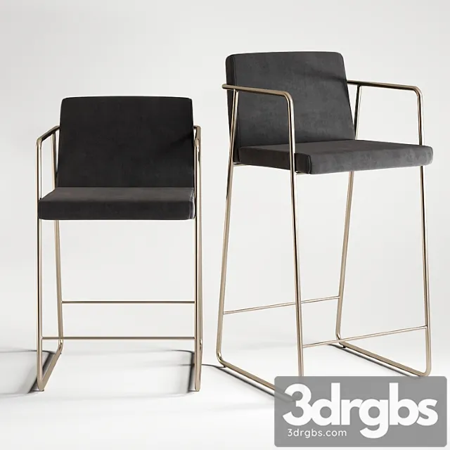 Bar stool rouka 2 3D Model Free