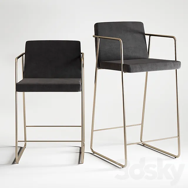 Bar stool rouka 3D Model