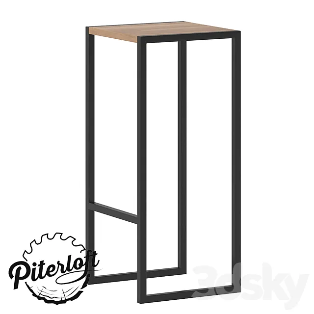 Bar stool Stord in loft style 3D Model