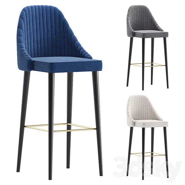 Bar Stool TENNESSEE by Cazarina Interiors 3 Colors Version_Bar Stool TENNESSEE Free Download