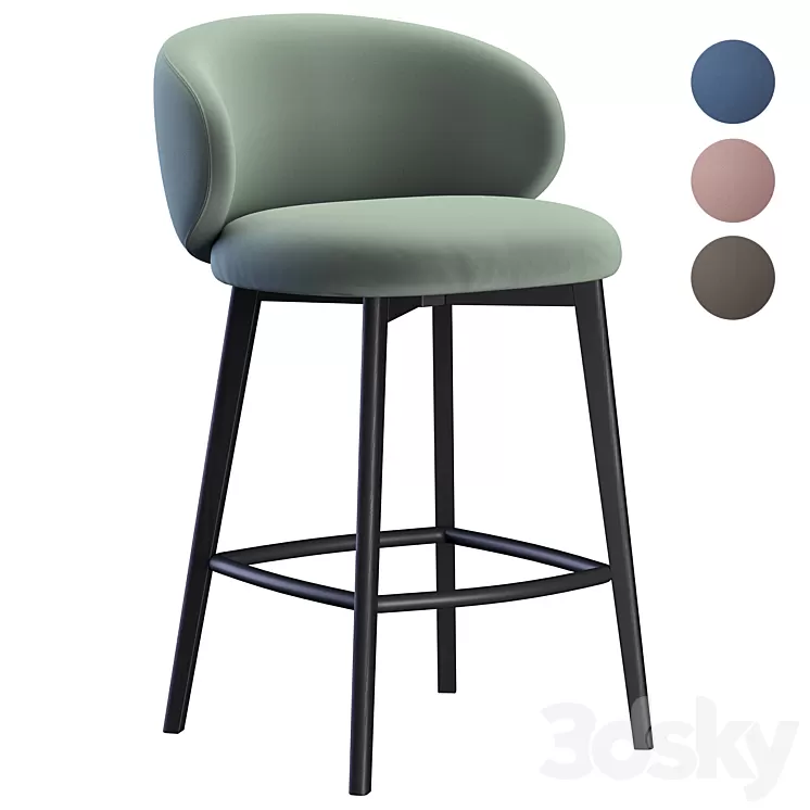 Bar stool Tuka Wood Cb 3D Model