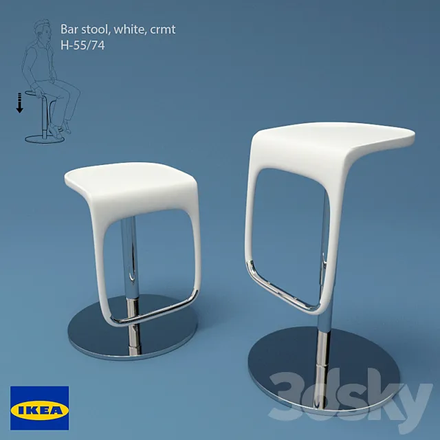 Bar stool. white. crmt 3DModel