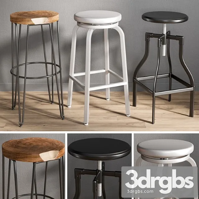 Bar stools 1 2 3D Model Free