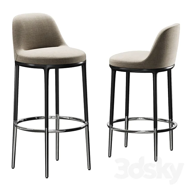 Bar Stools B & B Maxalto Caratos 3DModel