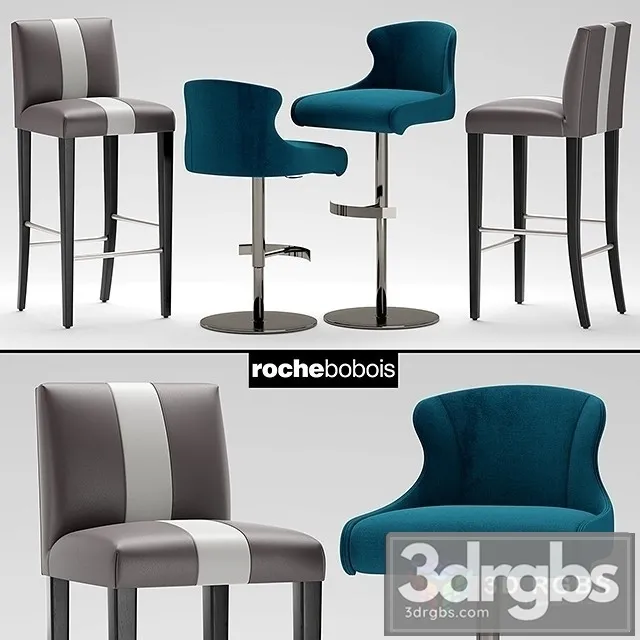 Bar Stools Chair Set 3D Model Free