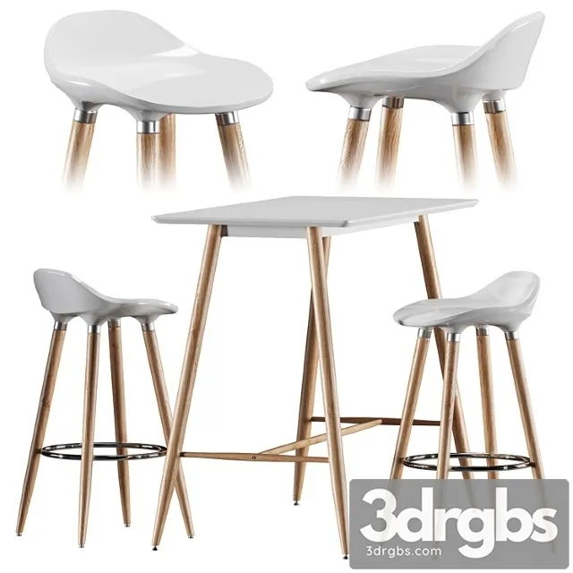 Bar Table and Chair Jysk Bryne Bessho 3D Model Free