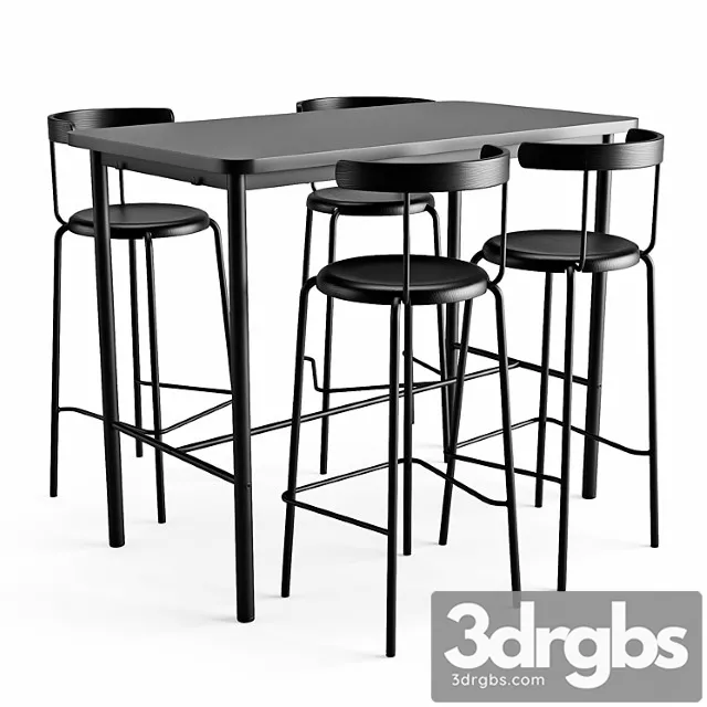 Bar table and chair tymmaryd yngvar 2 3D Model Free