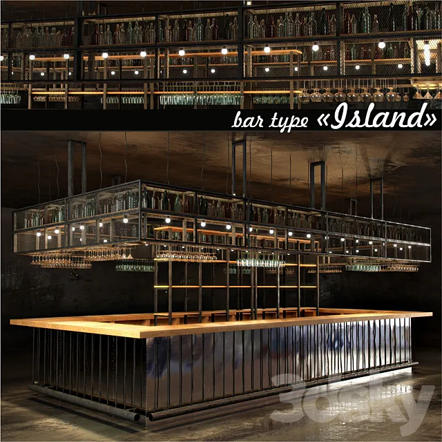 Bar "The Island" - Bar type "Island" 3DModel