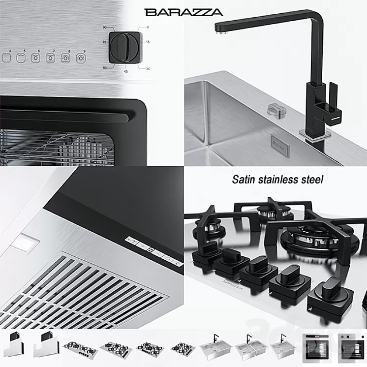 BARAZZA COLLECTIONS UNIQUE (Satin stainless steel) 3D Model